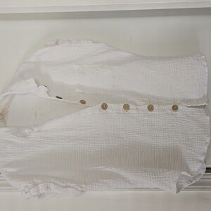 Just Living White Button Down Shirt